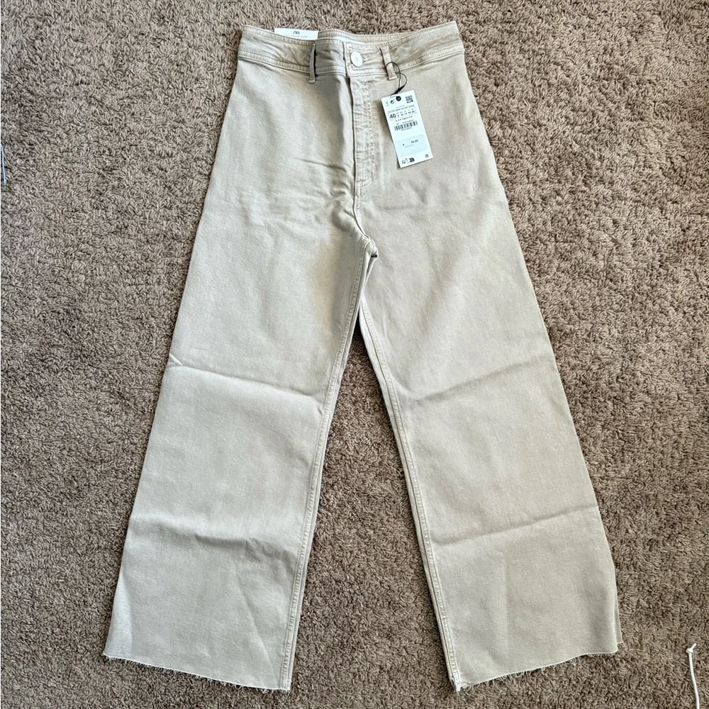 Zara Tan Denim Pants - Picture 2 of 5